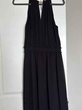 MICHAEL Michael Kors Black Sleeveless Pleated Maxi Dress